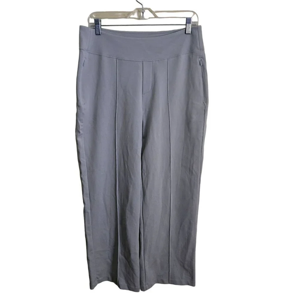 Athleta Eastbound Wide Leg Pants Zip Pockets Mint Green Size 12